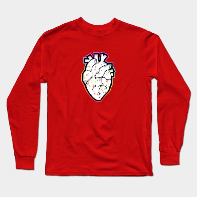 Rainbow anatomical heart Long Sleeve T-Shirt by weilertsen